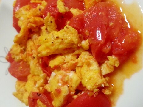 簡単トマトの卵炒め